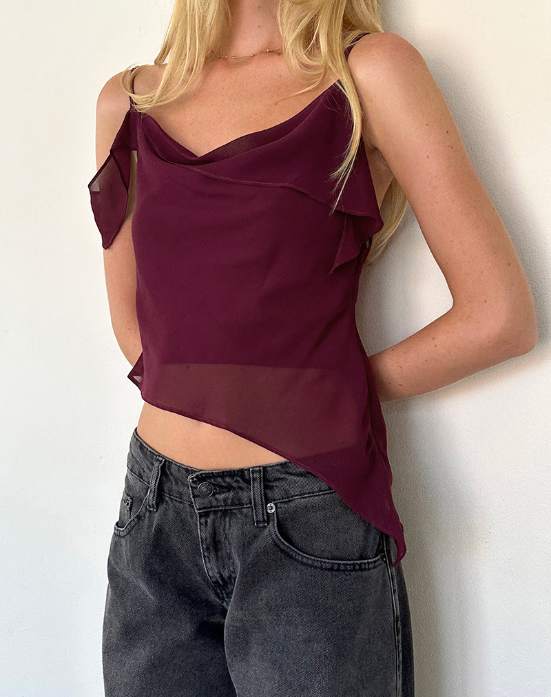 Bild von Davila Top aus Chiffon Burgundy