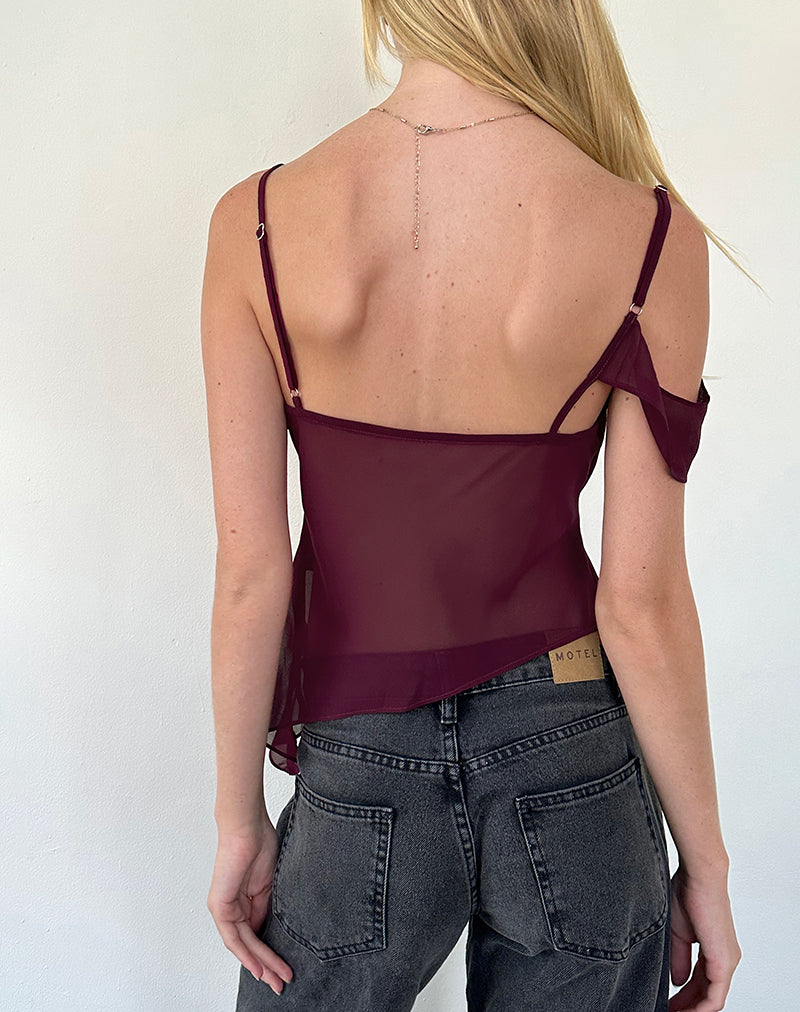 Bild von Davila Top aus Chiffon Burgundy