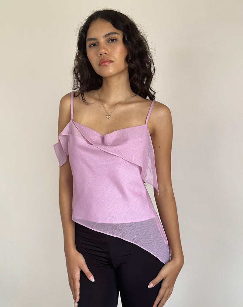 Davila Chiffon-Top in Rosa Schimmer
