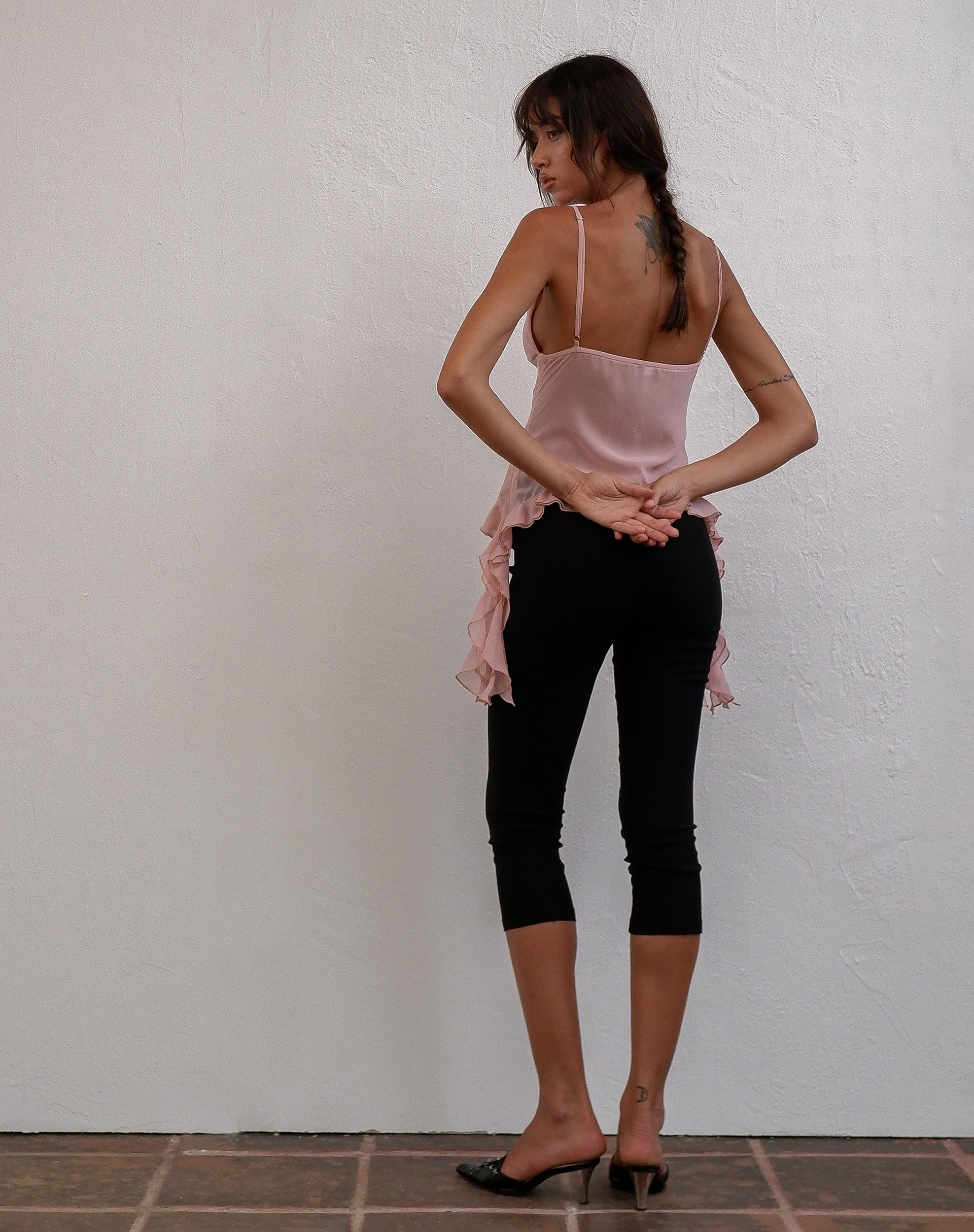 Image of Daytona Rüschen-Top aus Chiffon Rosa