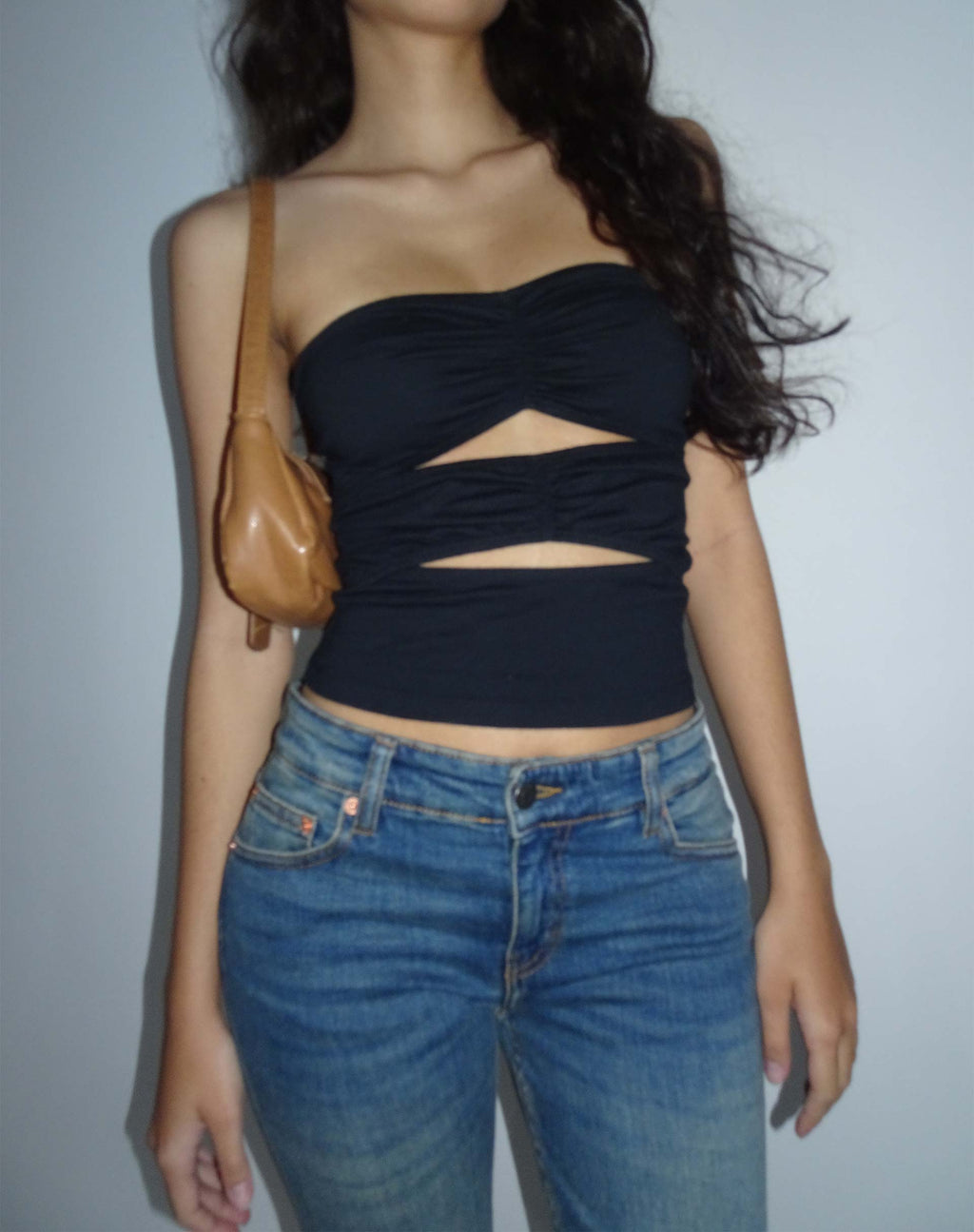 Dayu Bandeau-Crop-Top in Schwarz