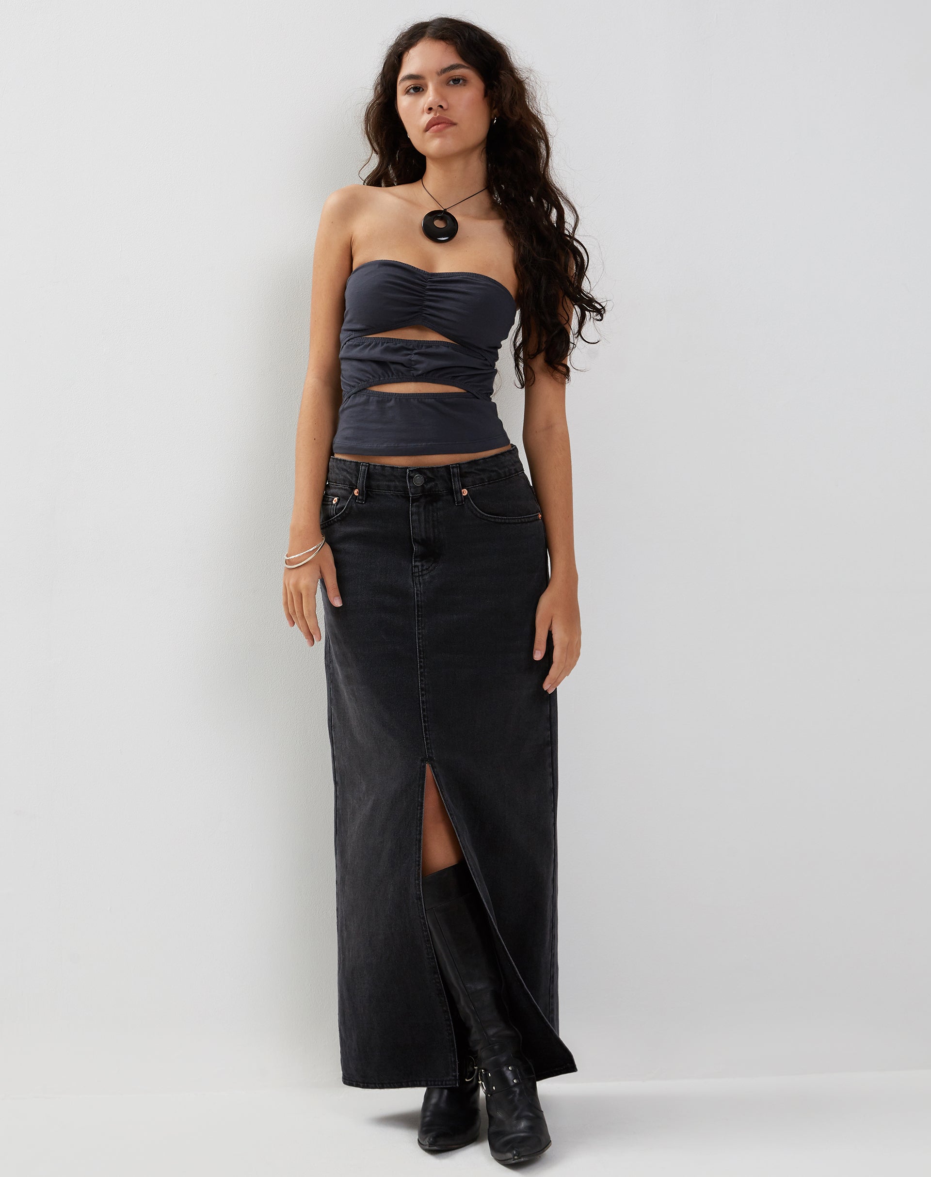 Bild von Dayu Bandeau Crop Top in Ocean Storm