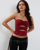Bild von Dayu Bandeau Crop Top in Burgundy