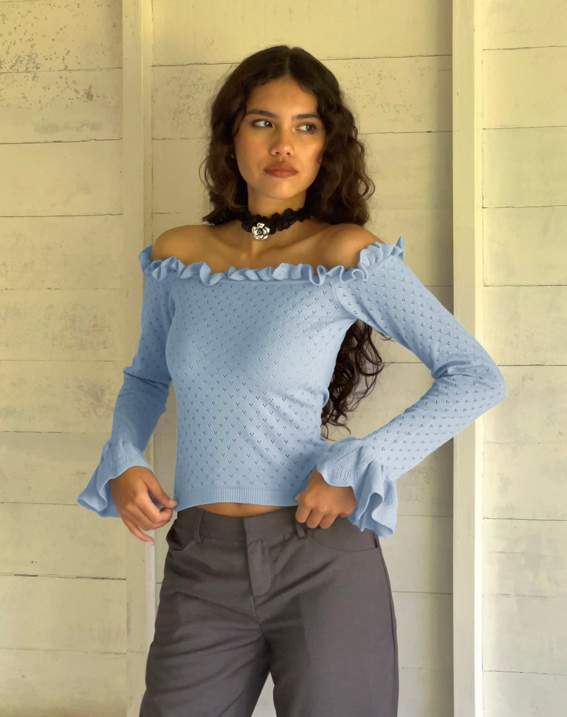Image of Tuni Capri-Hose in Tailoring Grau