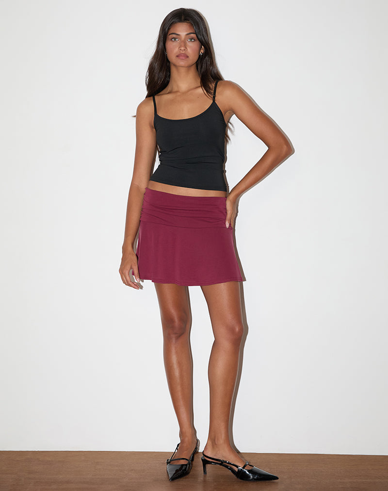 Bild von Delita Minirock aus Cupro Burgundy