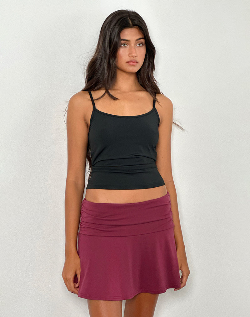 Bild von Delita Minirock aus Cupro Burgundy
