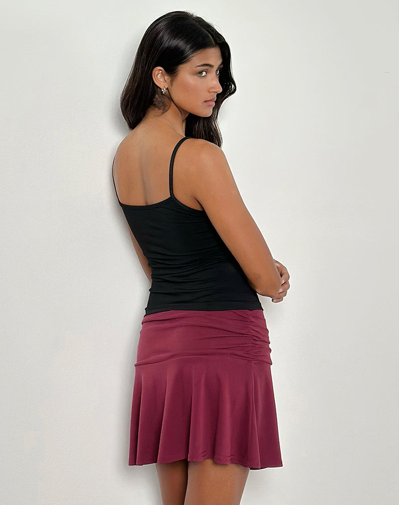 Bild von Delita Minirock aus Cupro Burgundy