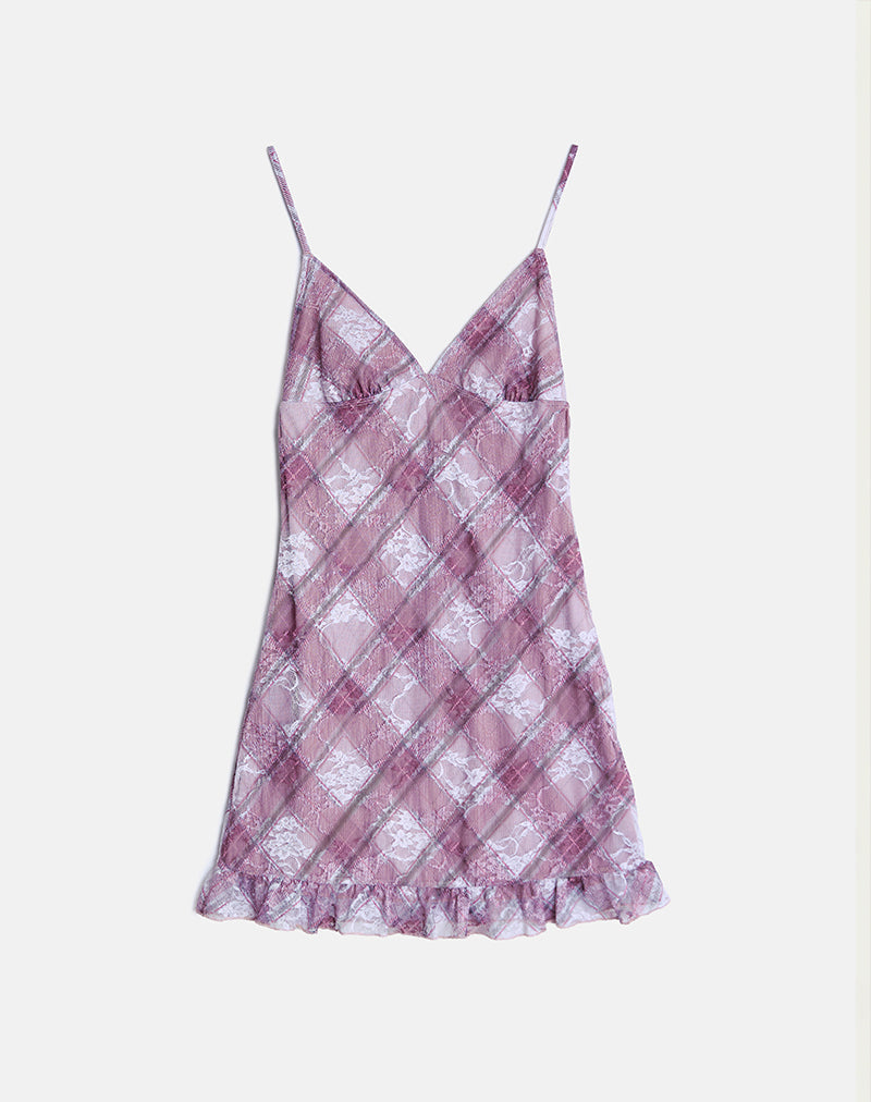 Image of Delos Rüschen-Minikleid in Country Check
