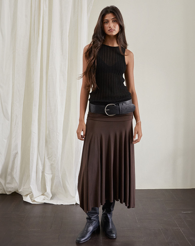 Bild von Delta Midi-Rock in Slinky Chocolate