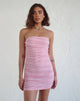 Image of Dema Minikleid aus Jacquard in Rosa gestreift