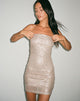 Bild von Demaka Trägerloses Minikleid aus Pailletten in Hellbronze