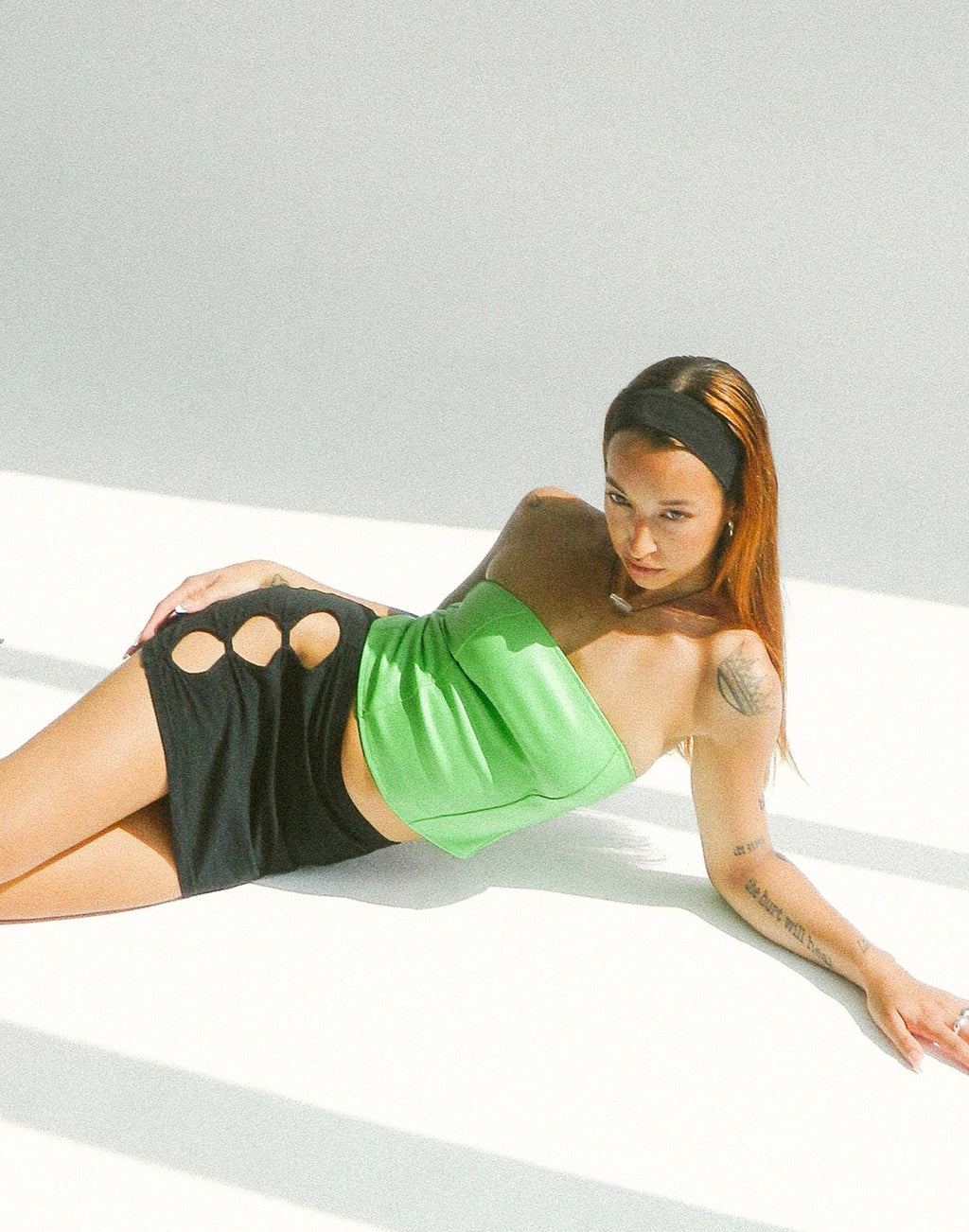 Dena Korsett Top in PU Neon Grün
