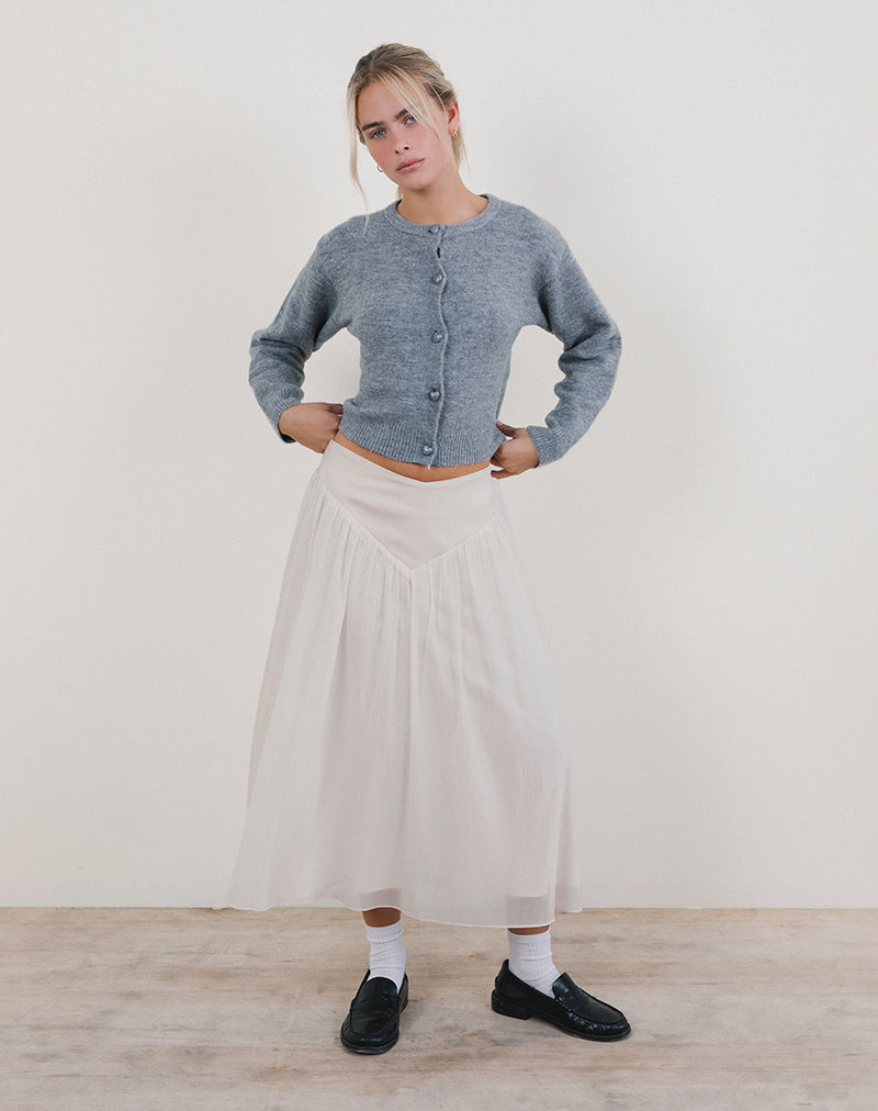 Bild von Derika V-Taille Maxirock in Creme