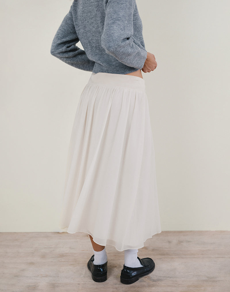 Bild von Derika V-Taille Maxirock in Creme