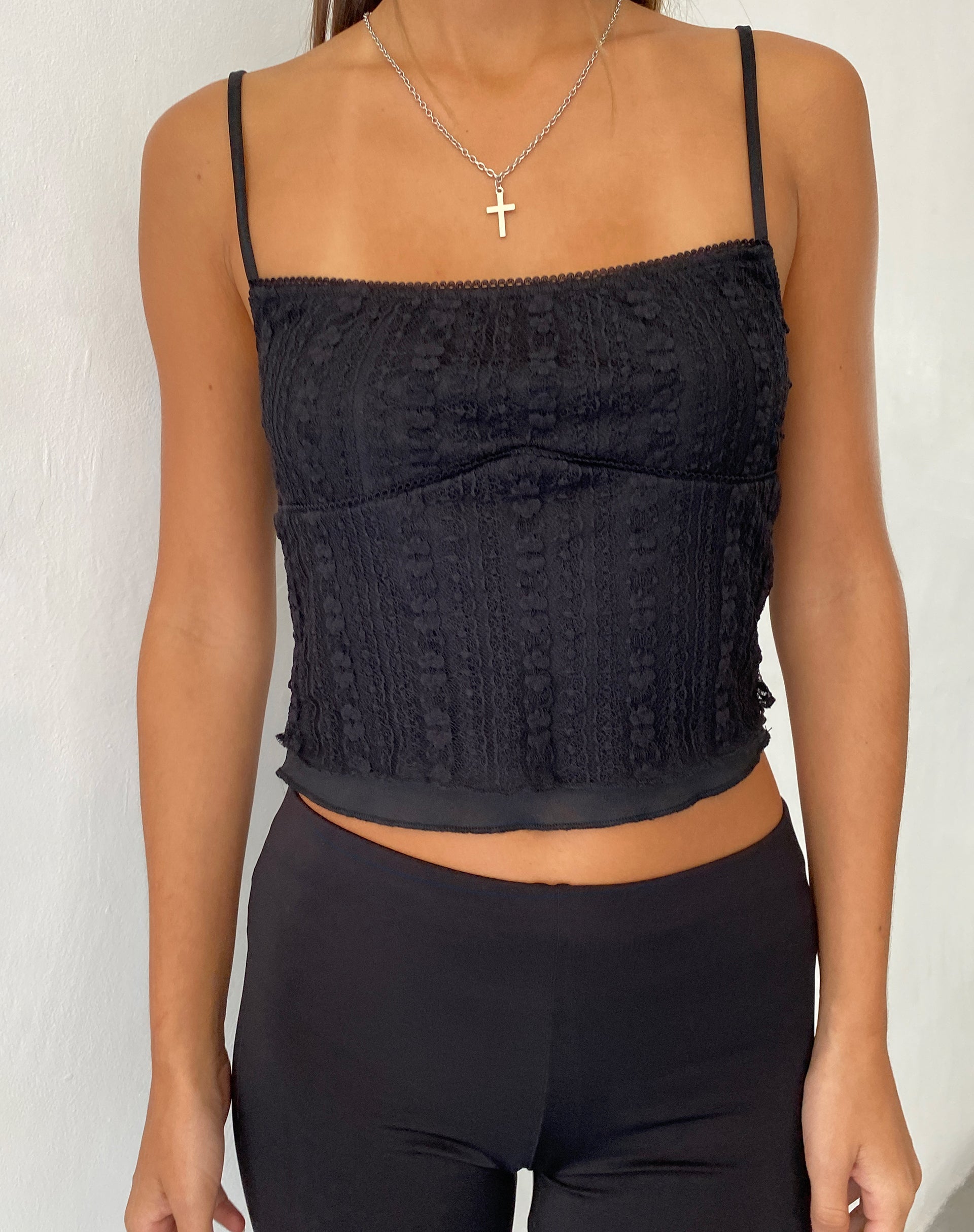Image of Deska Cami Top aus Spitze Schwarz