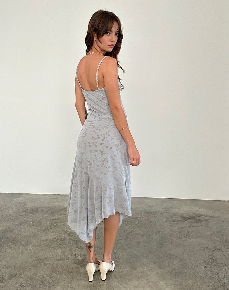 Bild von Devon Midikleid in Flock Chic Blütenblätter Grau