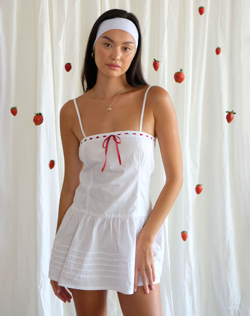Image of Dhilla Minikleid aus weißer Popeline