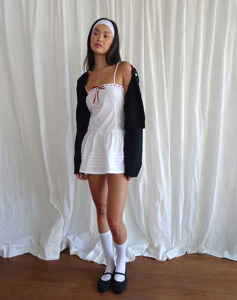 Image of Dhilla Minikleid aus weißer Popeline