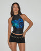 Image of Diana Neckholder-Top in Aquarellblume Blau
