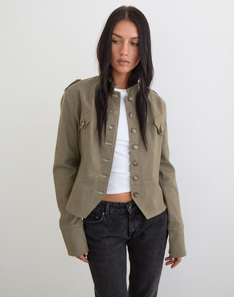 Bild der Diranda-Militärjacke in Twill-Khaki
