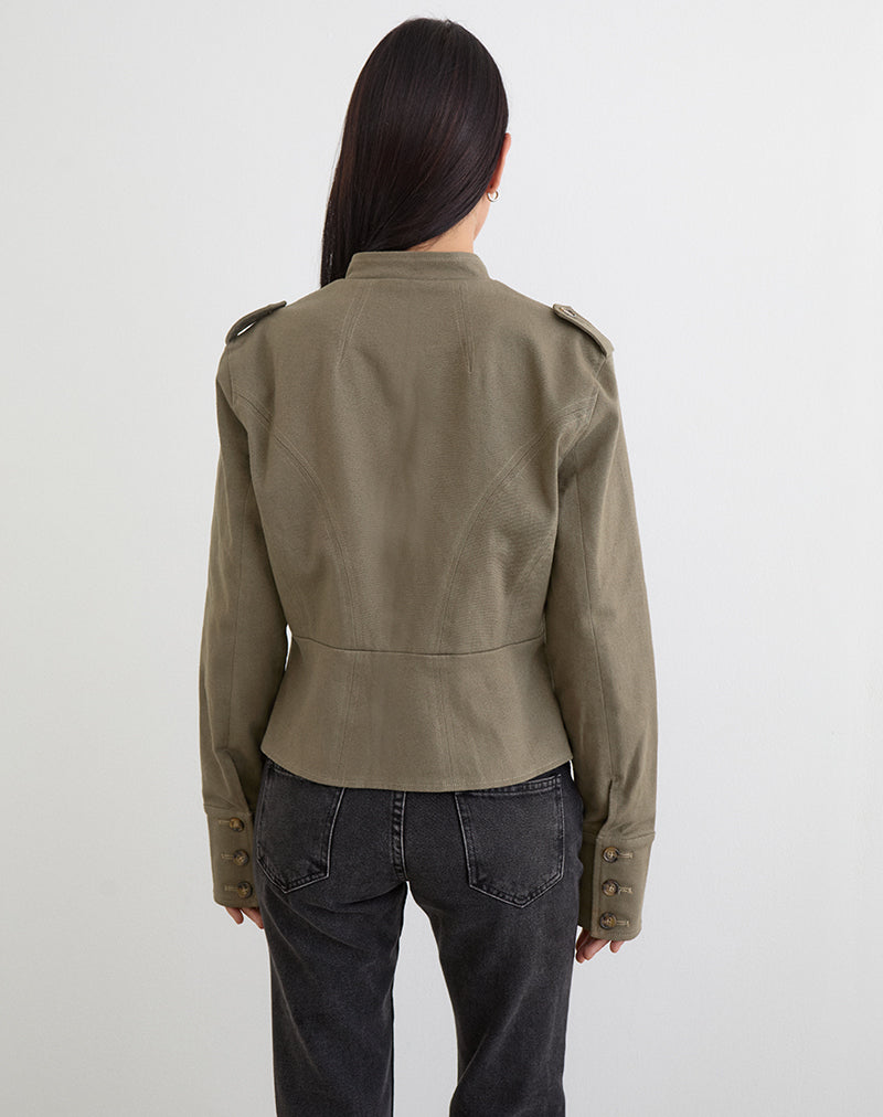 Bild der Diranda-Militärjacke in Twill-Khaki