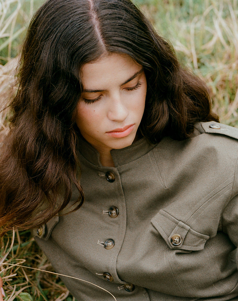 Diranda Militärjacke aus Twill in Khaki