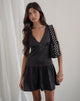 Bild von Distia Plunge Puff Mini Dress in Schwarz