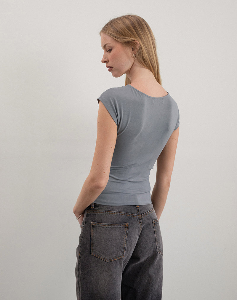 Image of Dolores Wickeloberteil aus Rayon Jersey Grau
