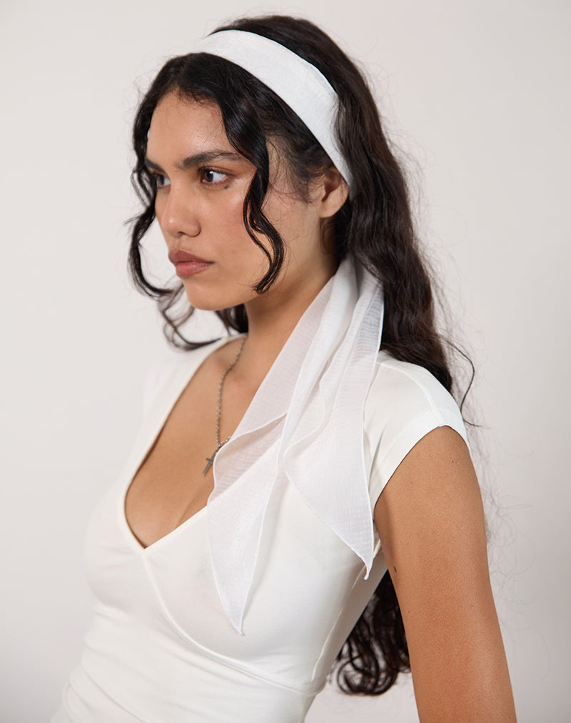 Haarband aus strukturiertem Chiffon Weiß