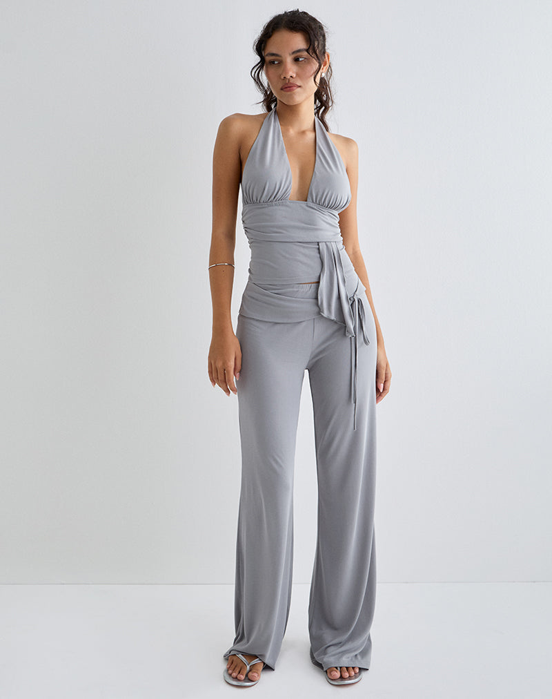 Donata-Hose in Grau mit Gürtel