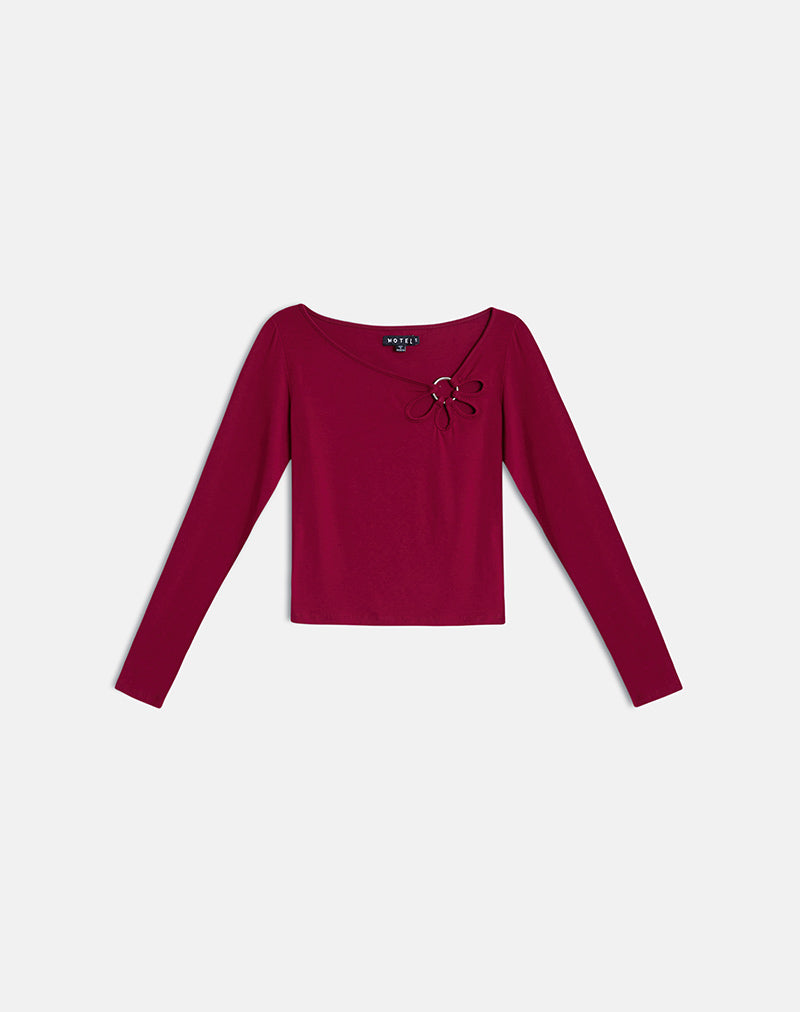 Bild von  Donela Langarmshirt in Flower Ring Burgundy