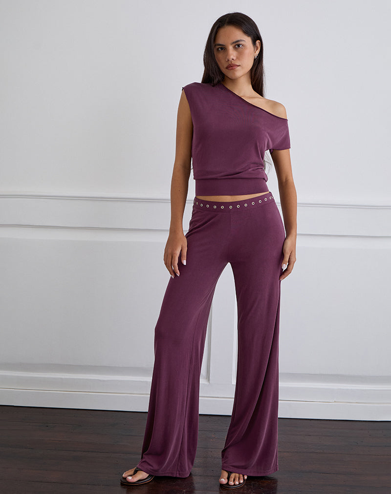 Bild von Elysian Asymmetric Top in Cupro Pflaume