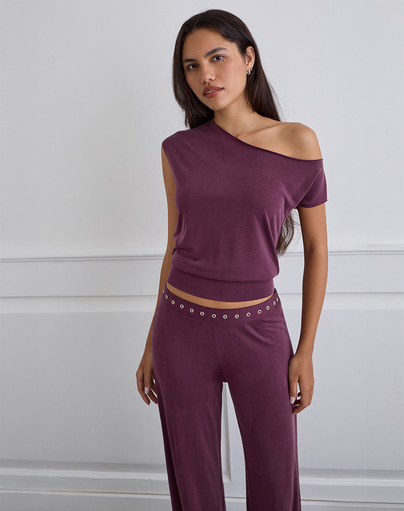 Bild von Elysian Asymmetric Top in Cupro Pflaume