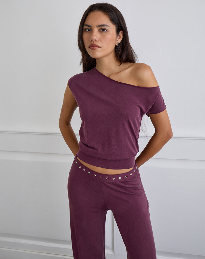 Bild von Elysian Asymmetric Top in Cupro Pflaume