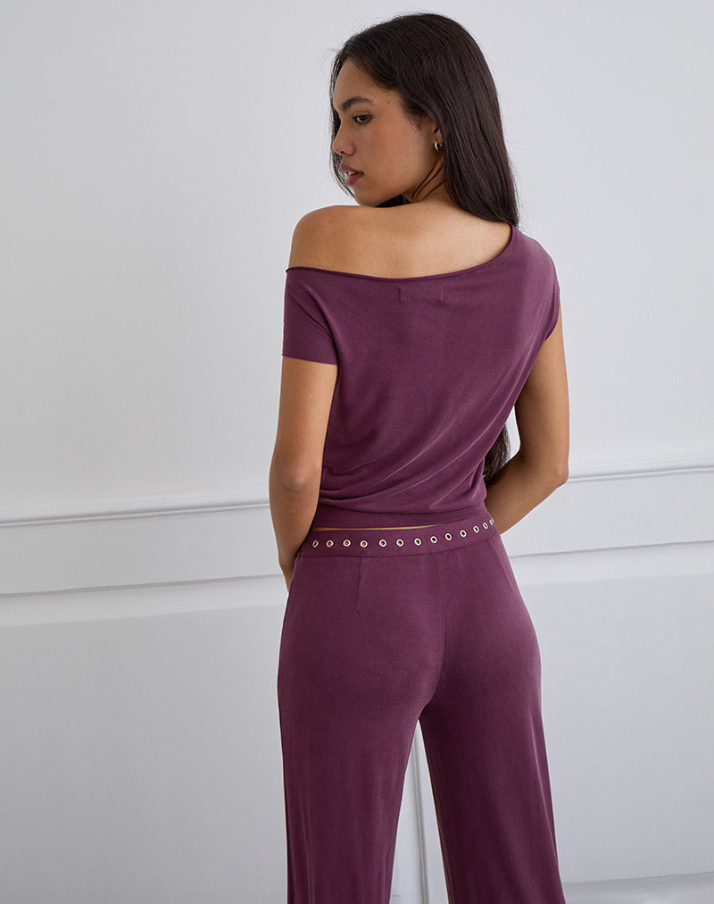 Bild von Elysian Asymmetric Top in Cupro Pflaume