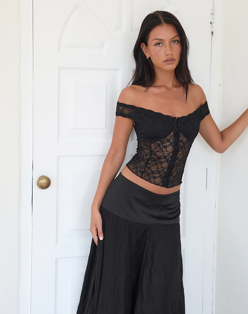 Image of Dovica Korsett Top in Schwarz Canina Rose Spitze
