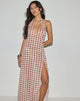 Image of Driti Maxikleid aus Chiffon mit verschwommenem Karo Pfirsich