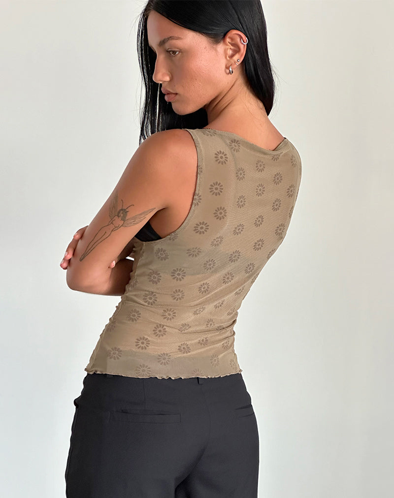 Image of Dudley Vest Top in Daisy Flock Hellbraun