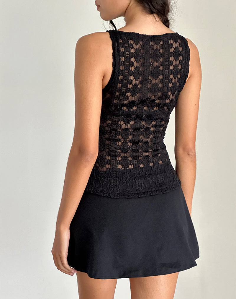 Image of Dudley Oberteil in Regal Lace Schwarz