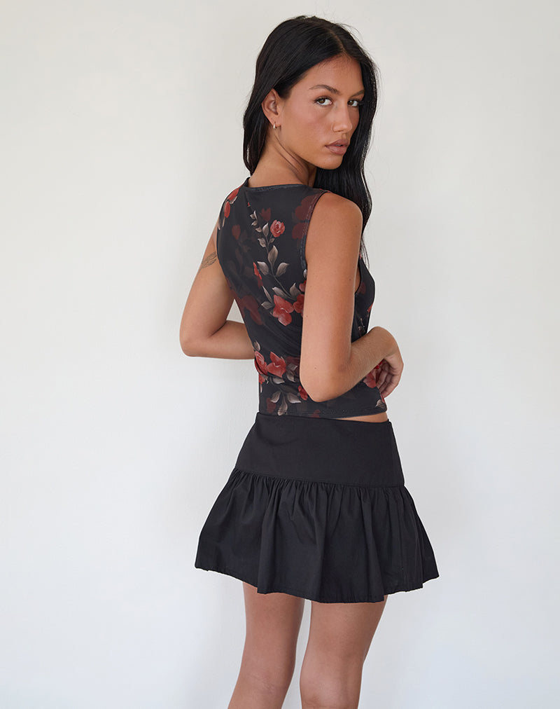 Image of Dudley Vest Top in Watercolour Rose Schwarz