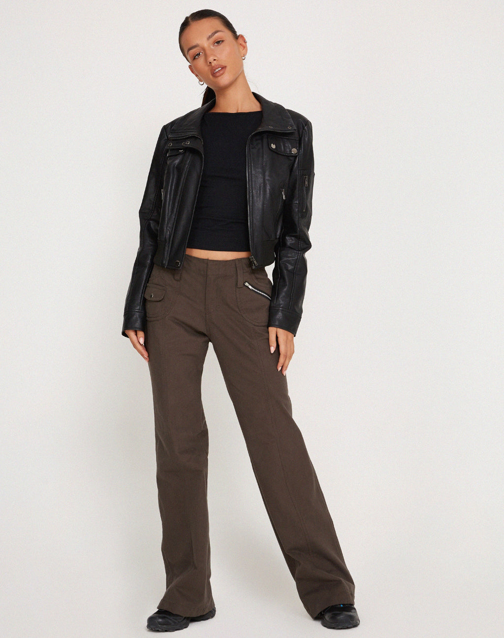 Kauna Low Rise-Hose in Dunkelgrau