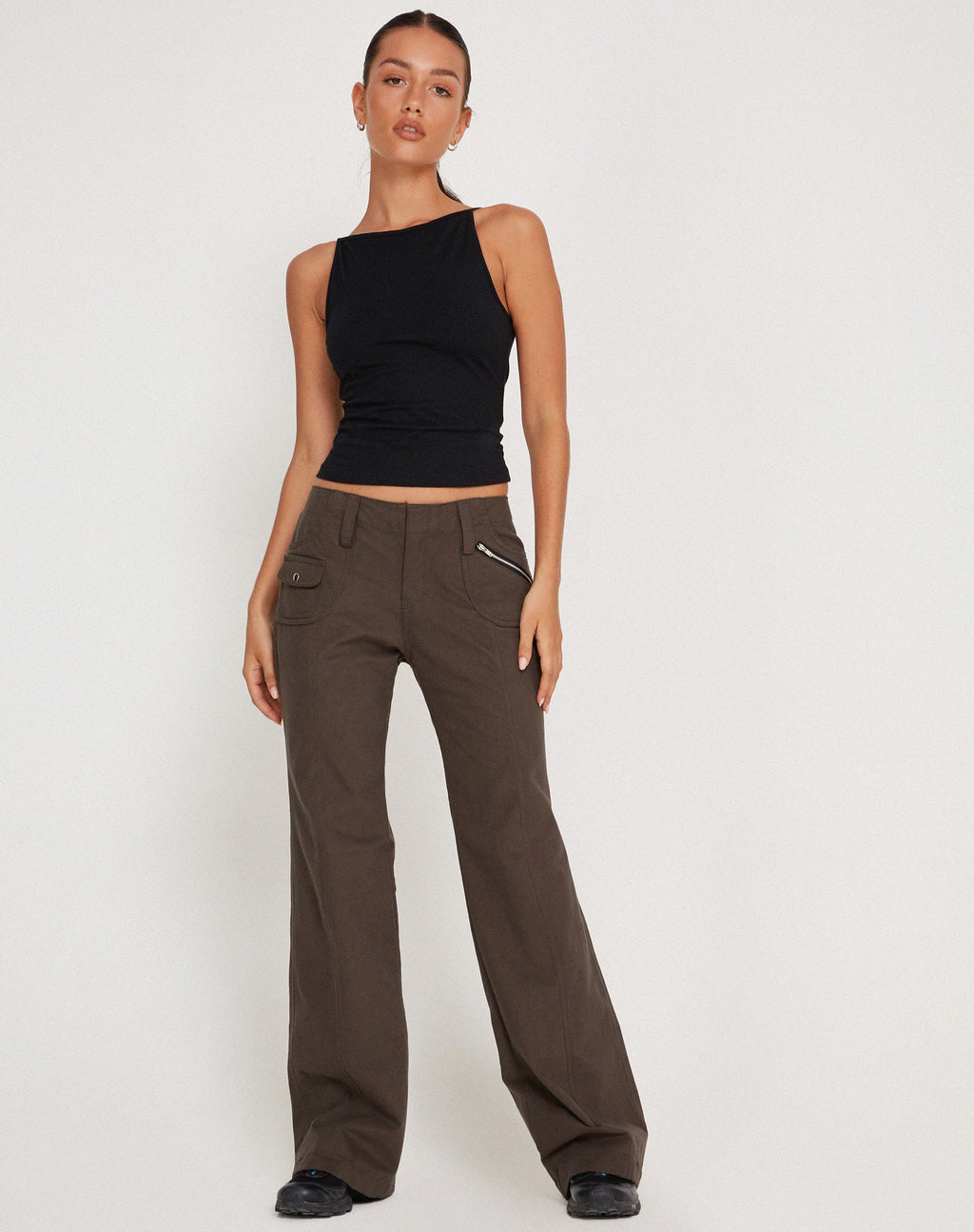 Dudley Vest Top in Schwarz