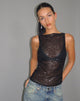 Image of Dudley Vest Top aus Paillettenstrick Schwarz