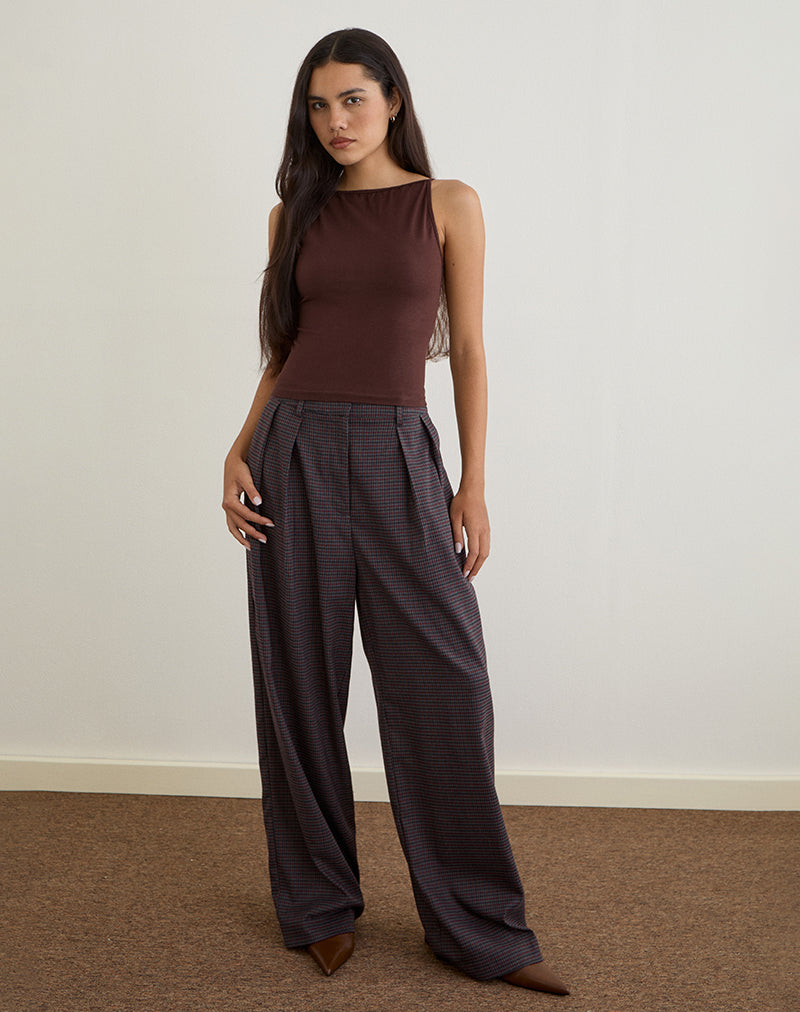 Bild von Dudley Vest Top aus Jersey Bitter Chocolate