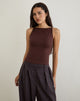 Bild von Dudley Vest Top aus Jersey Bitter Chocolate