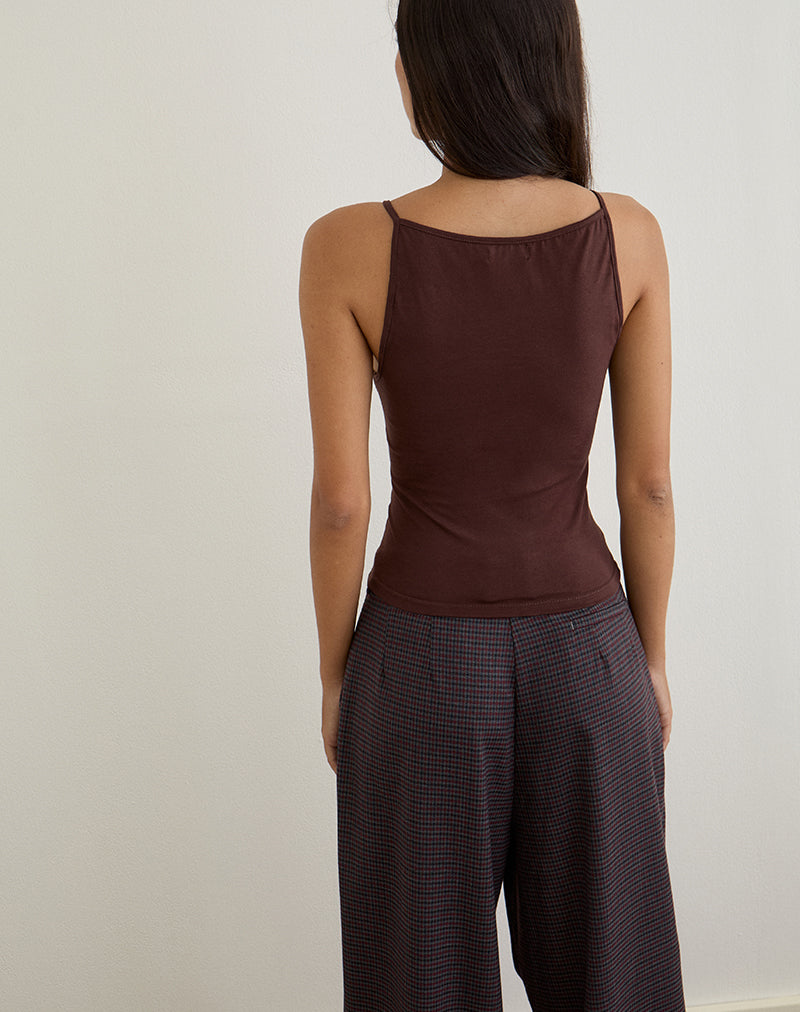 Bild von Dudley Vest Top aus Jersey Bitter Chocolate