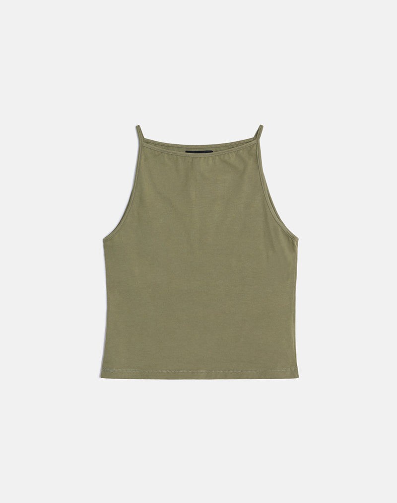 Bild von Dudley Vest Top in Jersey Khaki
