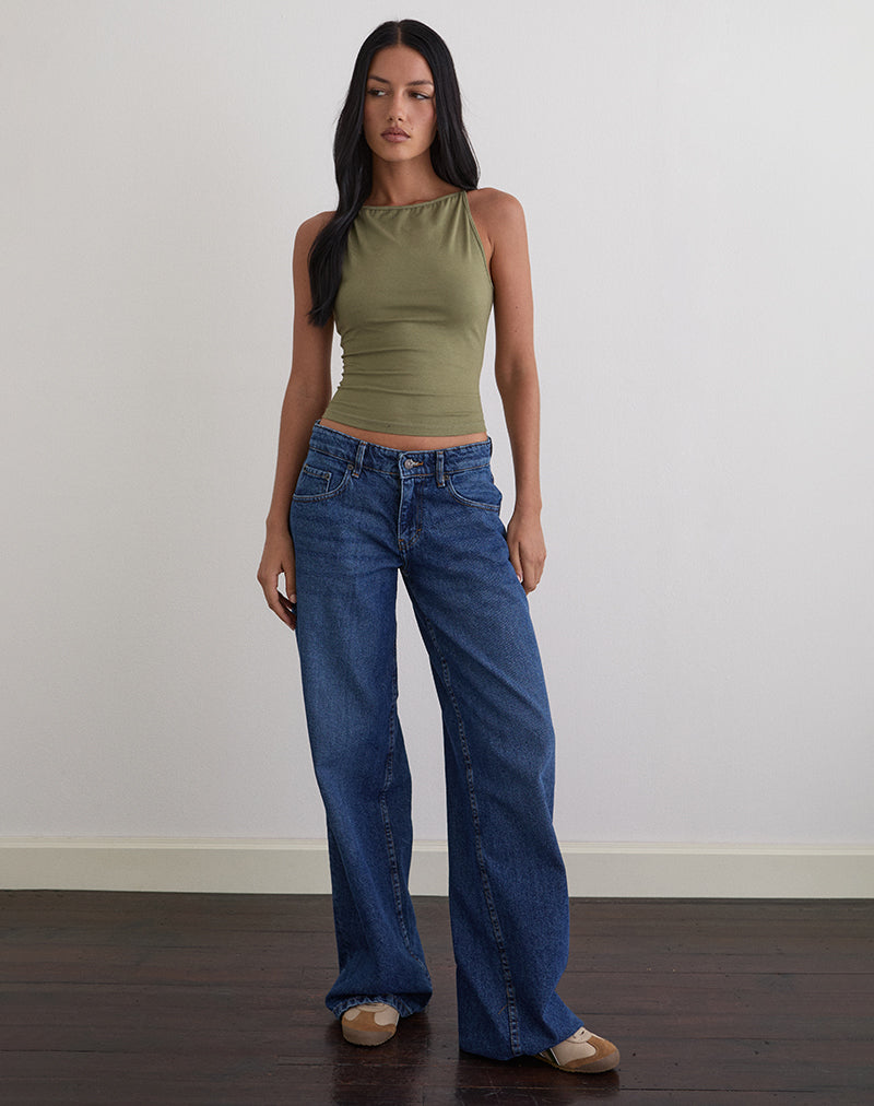 Bild von Dudley Vest Top in Jersey Khaki