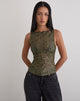 Image of Dudley Vest Top aus Paillettenstrick Olive