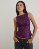 Image Dudley Vest Top aus Paillettenstrick Pflaume Wein